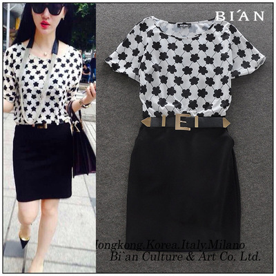 【2014歐洲站服裝服飾代理加盟梅花印花肩連袖短袖夏季連衣裙批發(fā)】價(jià)格,廠家,圖片,連衣裙,深圳市彼岸文化藝術(shù)發(fā)展-