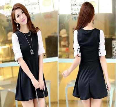 2014外貿夏季爆款女連衣裙 女裝裙子 相色裙 免費加盟代理
