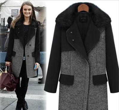 【2014冬英倫風中長款加厚毛呢大衣 微信代理 一件代發】價格_廠家_圖片 -