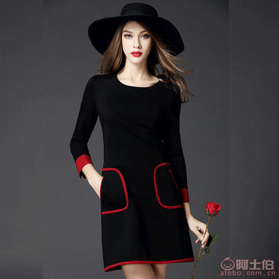 【歐州站2016夏秋季新款圓領歐美高端七分袖連衣裙打底裙批發代理9097】深圳市寶安區松崗菲麗時服飾商行 - 產品庫