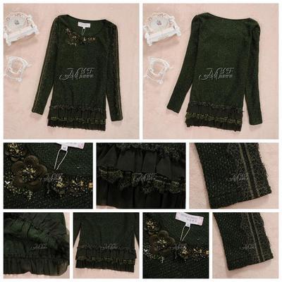 巧帛風格圓領長款修身韓版針織衫 一件代發，開啟您的服裝代理加盟新機遇